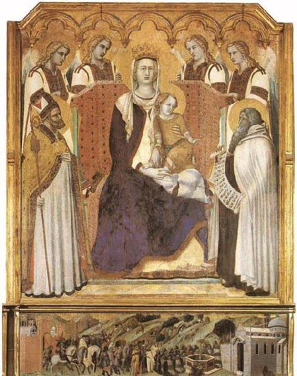 Ambrogio Lorenzetti Madonna with Angels between St Nicholas and Prophet Elisha Germany oil painting art
